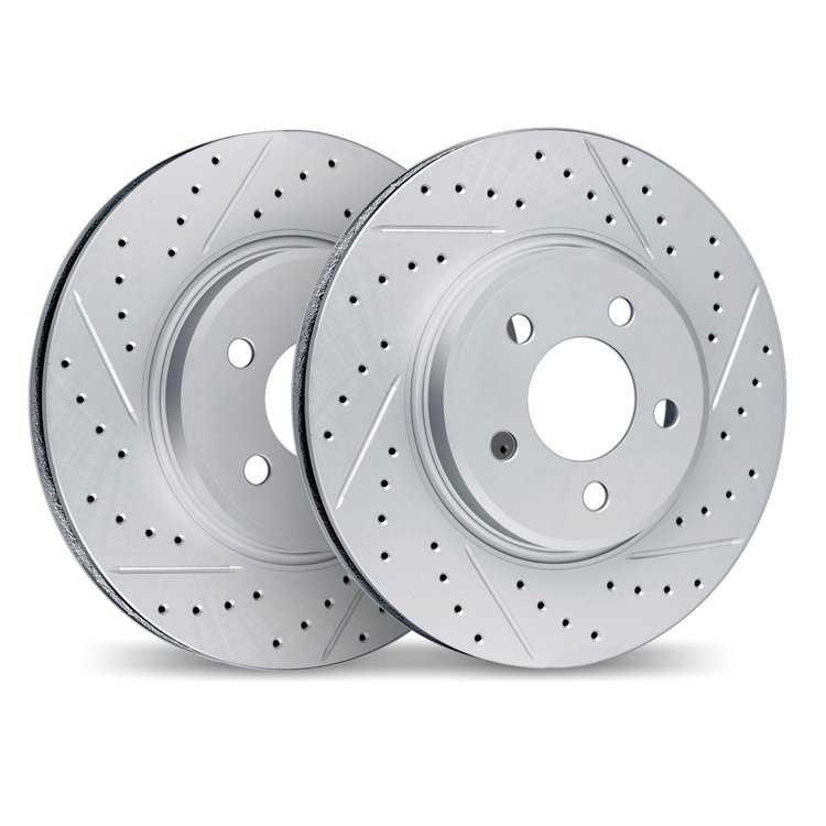 2002-11102 Geoperformance Drilled/Slotted Brake Rotors, Fits Select Land Rover, Position: Rear