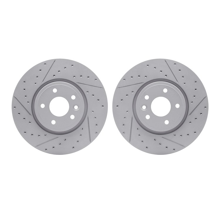 2002-20012 Geoperformance Drilled/Slotted Brake Rotors, 2017-2019 Jaguar, Position: Front