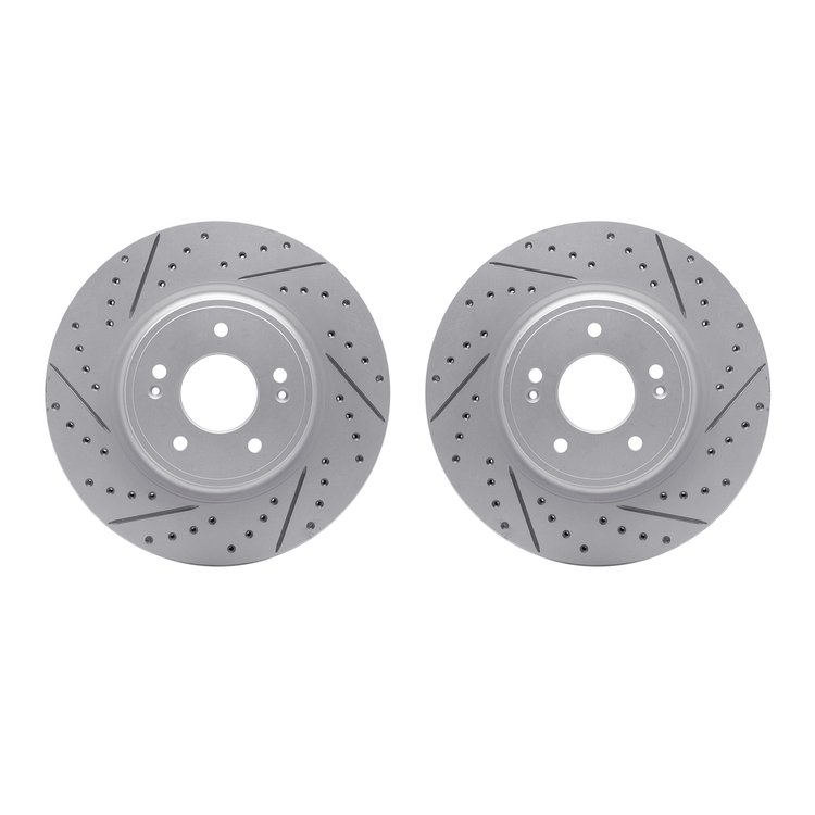 2002-21001 Geoperformance Drilled/Slotted Brake Rotors, Fits Select Kia/Hyundai/Genesis, Position: Front