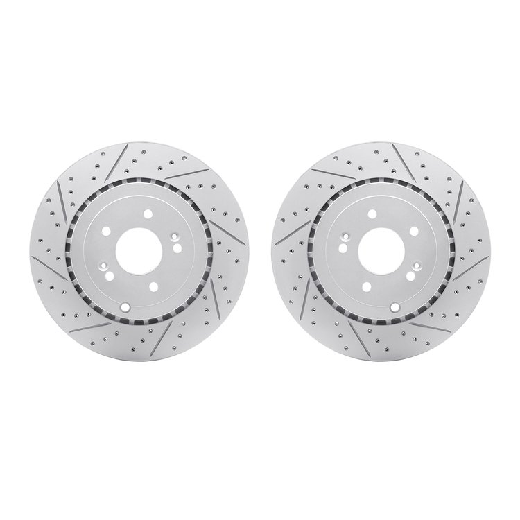 2002-21018 Geoperformance Drilled/Slotted Brake Rotors, Fits Select Kia/Hyundai/Genesis, Position: Rear