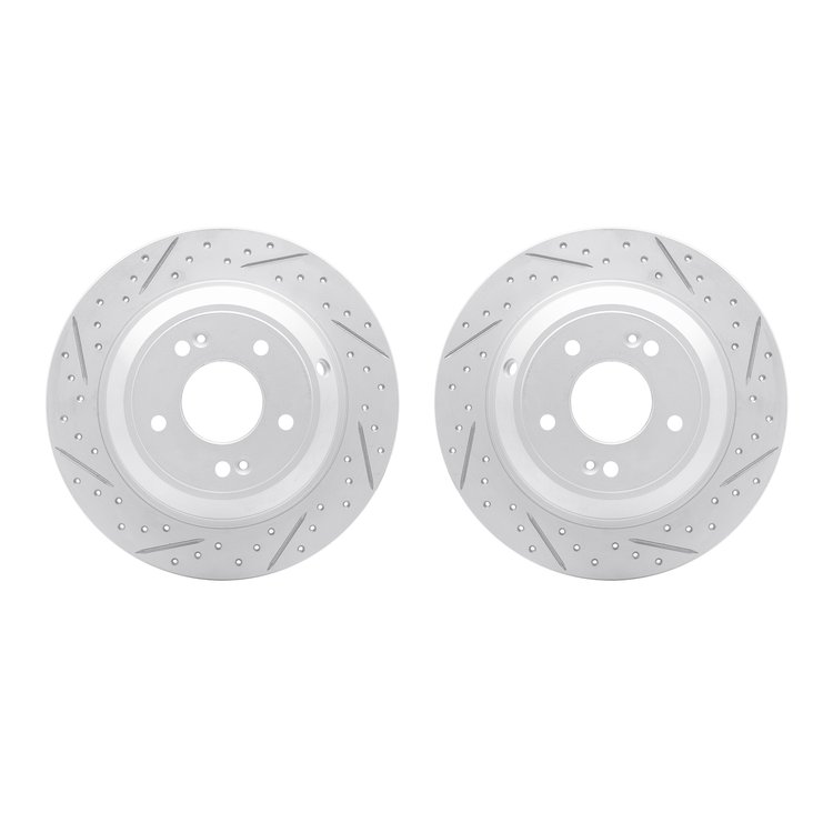2002-21019 Geoperformance Drilled/Slotted Brake Rotors, Fits Select Kia/Hyundai/Genesis, Position: Rear