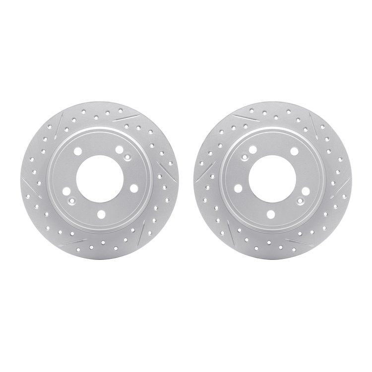 2002-21021 Geoperformance Drilled/Slotted Brake Rotors, Fits Select Kia/Hyundai/Genesis, Position: Rear