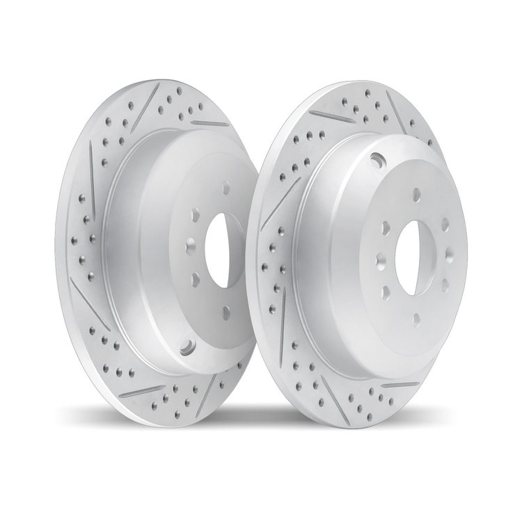2002-21023 Geoperformance Drilled/Slotted Brake Rotors, 2006-2014 Kia/Hyundai/Genesis, Position: Rear