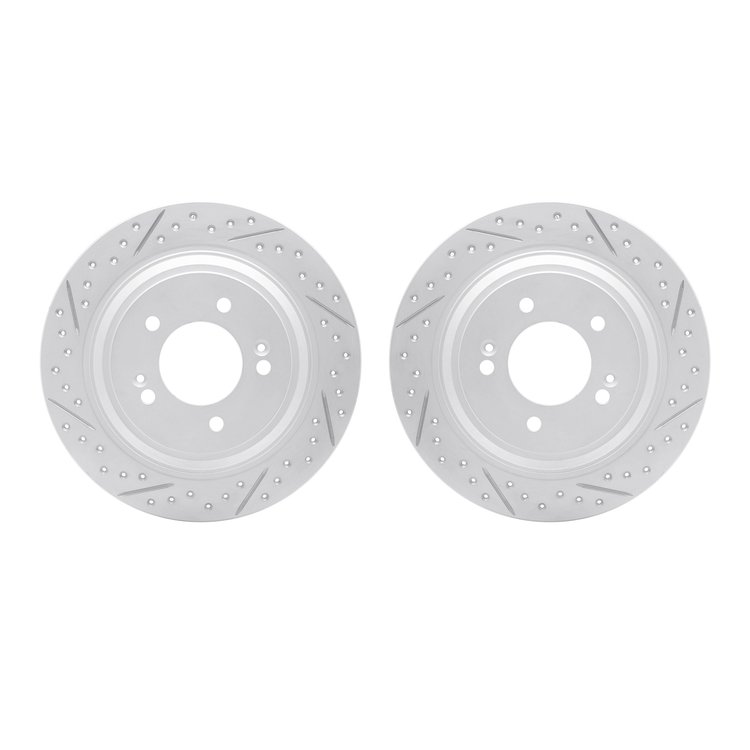 2002-21024 Geoperformance Drilled/Slotted Brake Rotors, Fits Select Kia/Hyundai/Genesis, Position: Rear