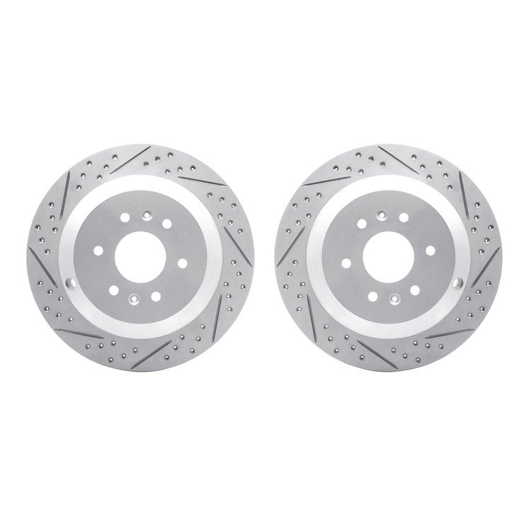 2002-21026 Geoperformance Drilled/Slotted Brake Rotors, 2009-2010 Kia/Hyundai/Genesis, Position: Rear