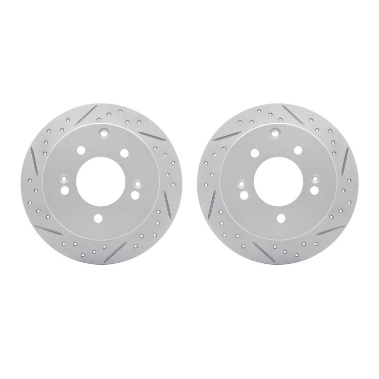 2002-21028 Geoperformance Drilled/Slotted Brake Rotors, 2010-2013 Kia/Hyundai/Genesis, Position: Rear