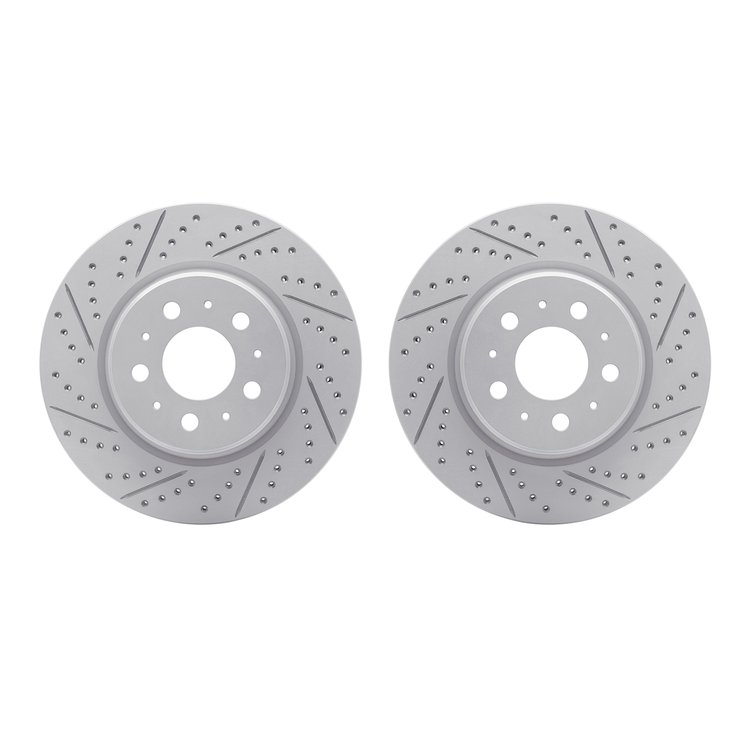2002-26001 Geoperformance Drilled/Slotted Brake Rotors, Fits Select Tesla, Position: Front