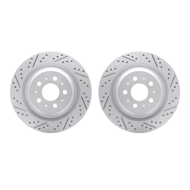 2002-26005 Geoperformance Drilled/Slotted Brake Rotors, Fits Select Tesla, Position: Rear
