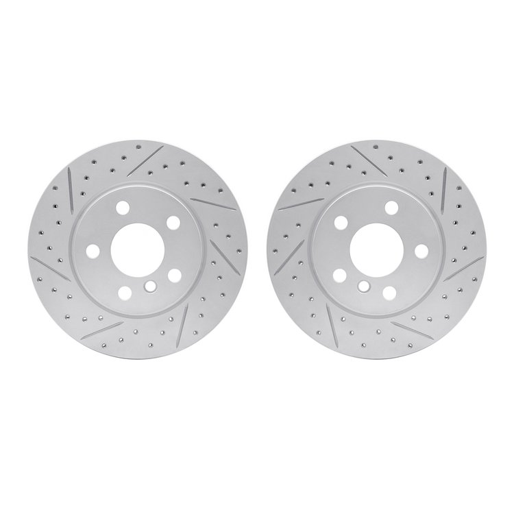2002-32007 Geoperformance Drilled/Slotted Brake Rotors, Fits Select Mini, Position: Front