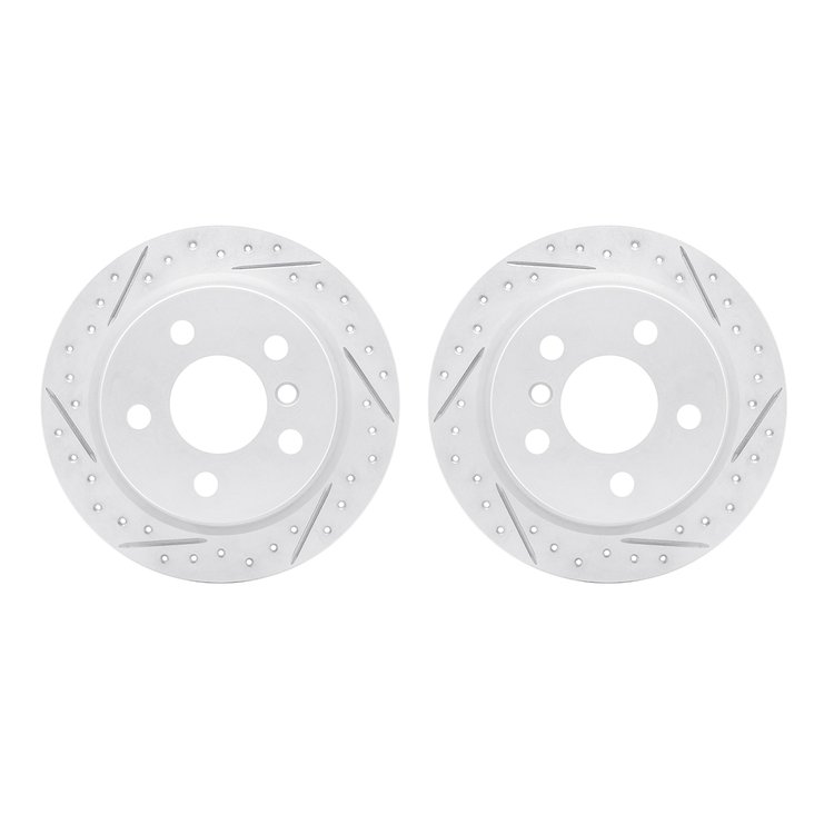 2002-32018 Geoperformance Drilled/Slotted Brake Rotors, Fits Select Mini, Position: Rear