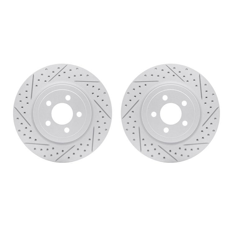 2002-39004 Geoperformance Drilled/Slotted Brake Rotors, Fits Select Mopar, Position: Front