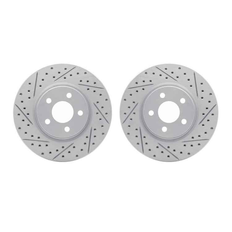 2002-39010 Geoperformance Drilled/Slotted Brake Rotors, 2003-2009 Mopar, Position: Front