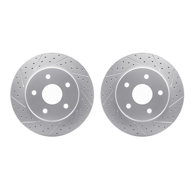 2002-40005 Geoperformance Drilled/Slotted Brake Rotors, 2002-2018 Mopar, Position: Front
