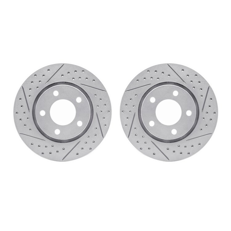 2002-40010 Geoperformance Drilled/Slotted Brake Rotors, 2001-2007 Mopar, Position: Front