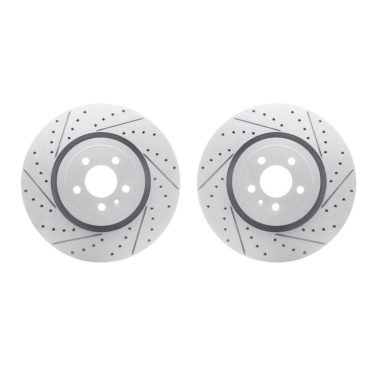 2002-40015 Geoperformance Drilled/Slotted Brake Rotors, Fits Select Mopar, Position: Front