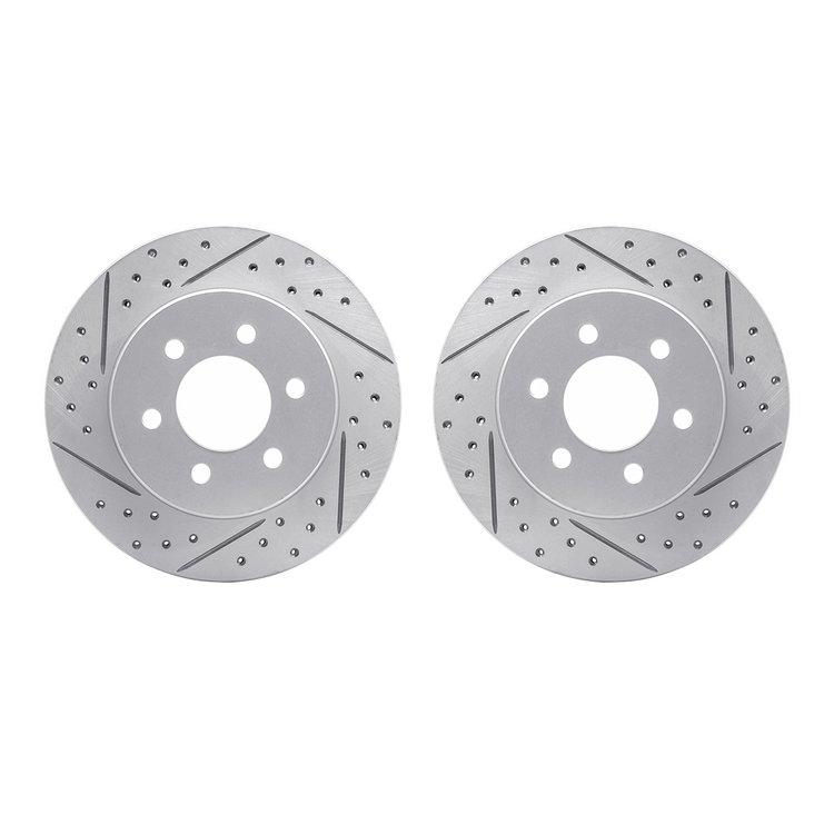 2002-40016 Geoperformance Drilled/Slotted Brake Rotors, 1997-2002 Mopar, Position: Front