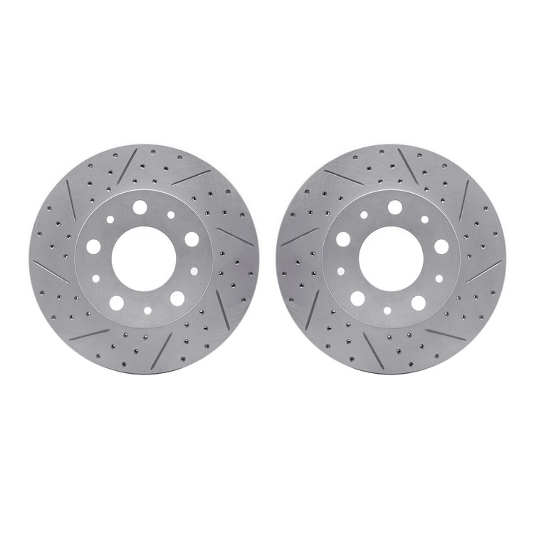 2002-40021 Geoperformance Drilled/Slotted Brake Rotors, Fits Select Mopar, Position: Front