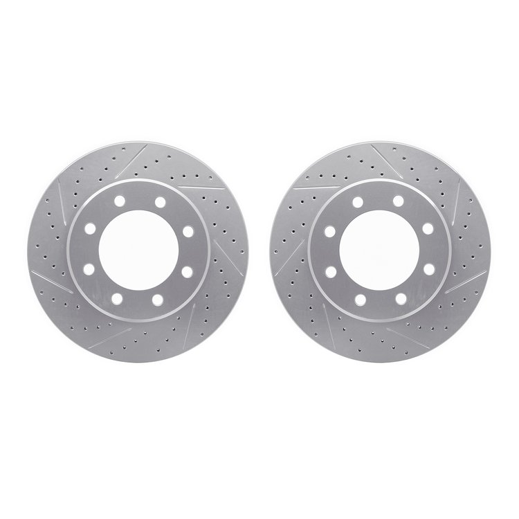 2002-40031 Geoperformance Drilled/Slotted Brake Rotors, Fits Select Mopar, Position: Front