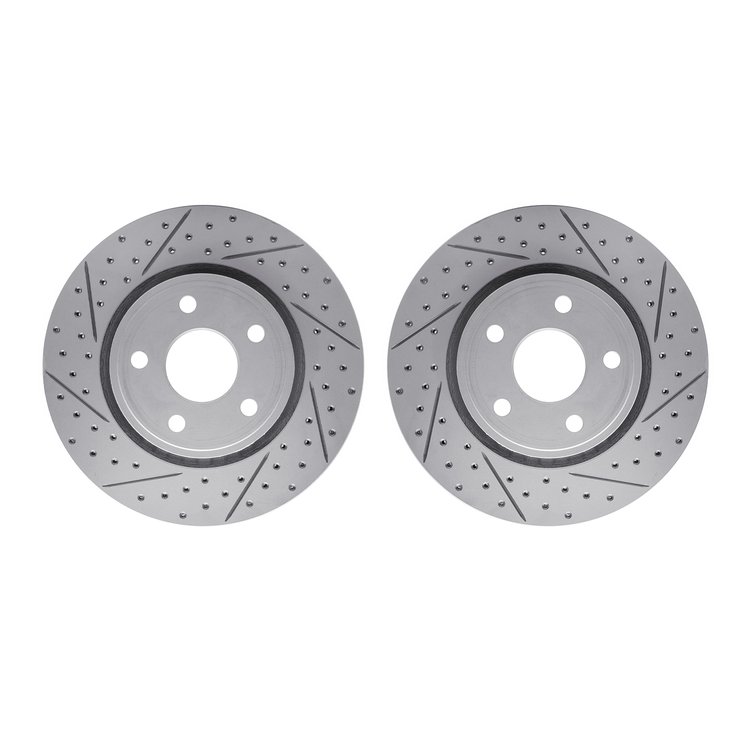 2002-42002 Geoperformance Drilled/Slotted Brake Rotors, Fits Select Mopar, Position: Front