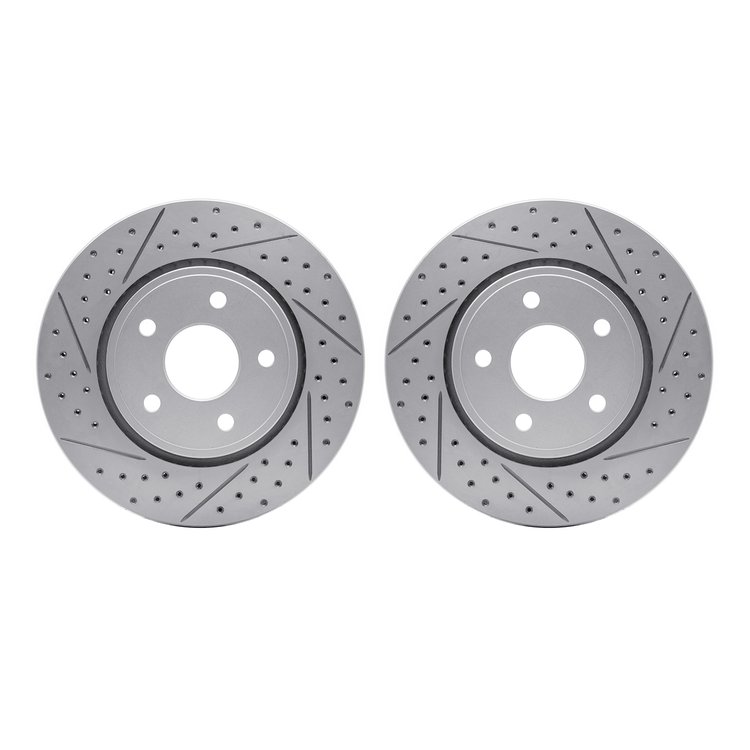 2002-42008 Geoperformance Drilled/Slotted Brake Rotors, 2005-2010 Mopar, Position: Front