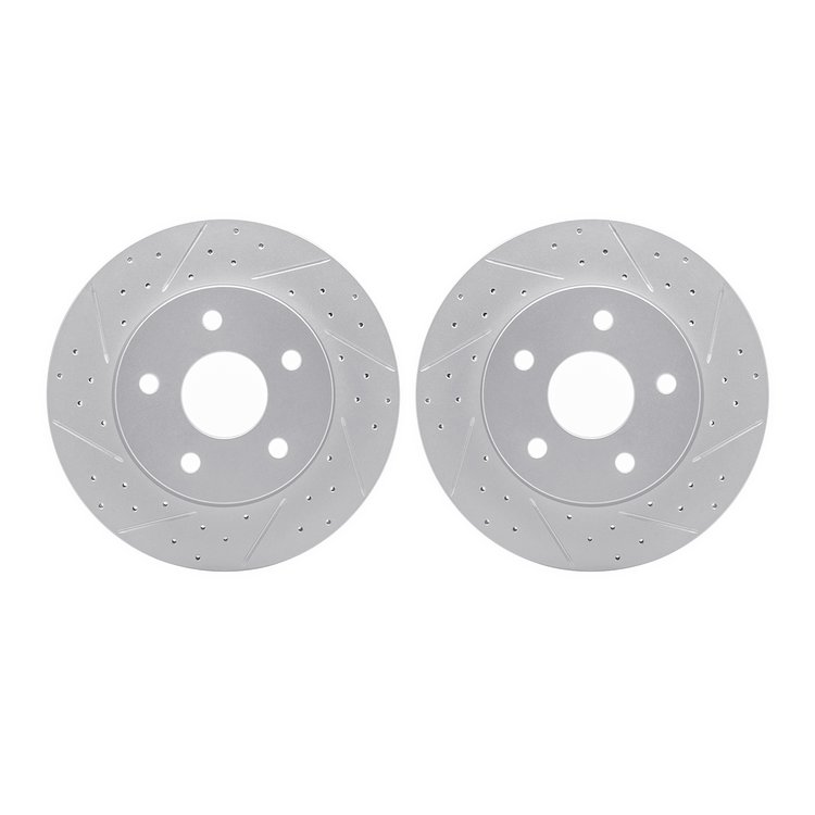 2002-42010 Geoperformance Drilled/Slotted Brake Rotors, 1999-2004 Mopar, Position: Front