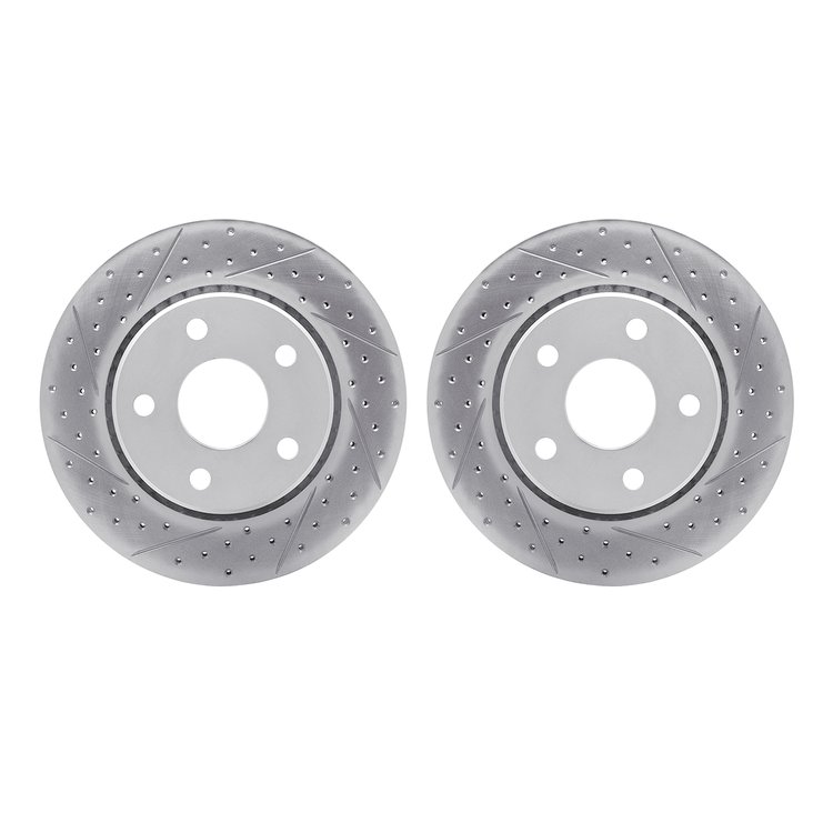 2002-42015 Geoperformance Drilled/Slotted Brake Rotors, 2007-2018 Mopar, Position: Front