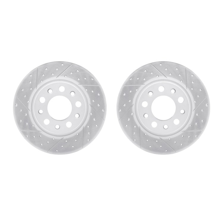 2002-42023 Geoperformance Drilled/Slotted Brake Rotors, Fits Select Mopar, Position: Rear