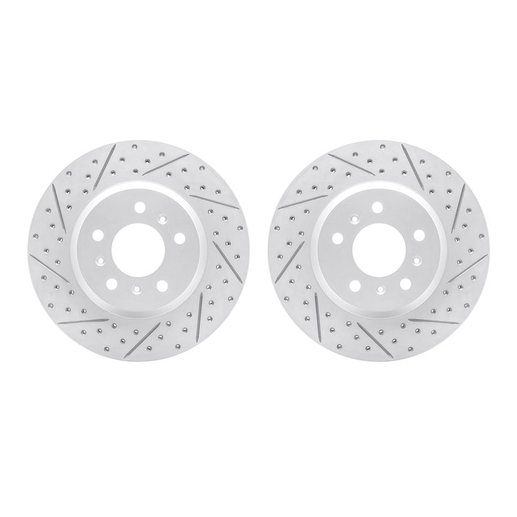 2002-45007 Geoperformance Drilled/Slotted Brake Rotors, 2006-2016 GM, Position: Front
