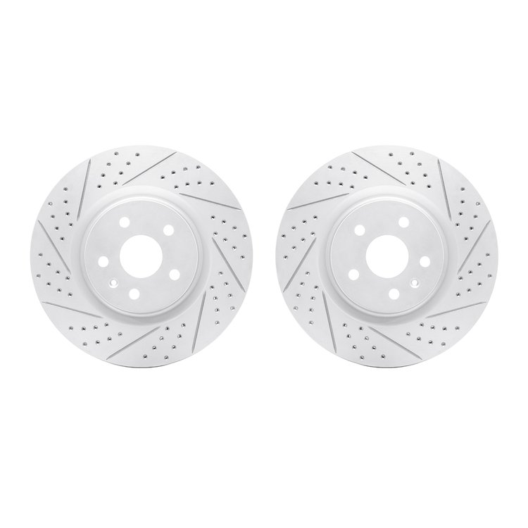 2002-45009 Geoperformance Drilled/Slotted Brake Rotors, 2009-2017 GM, Position: Front