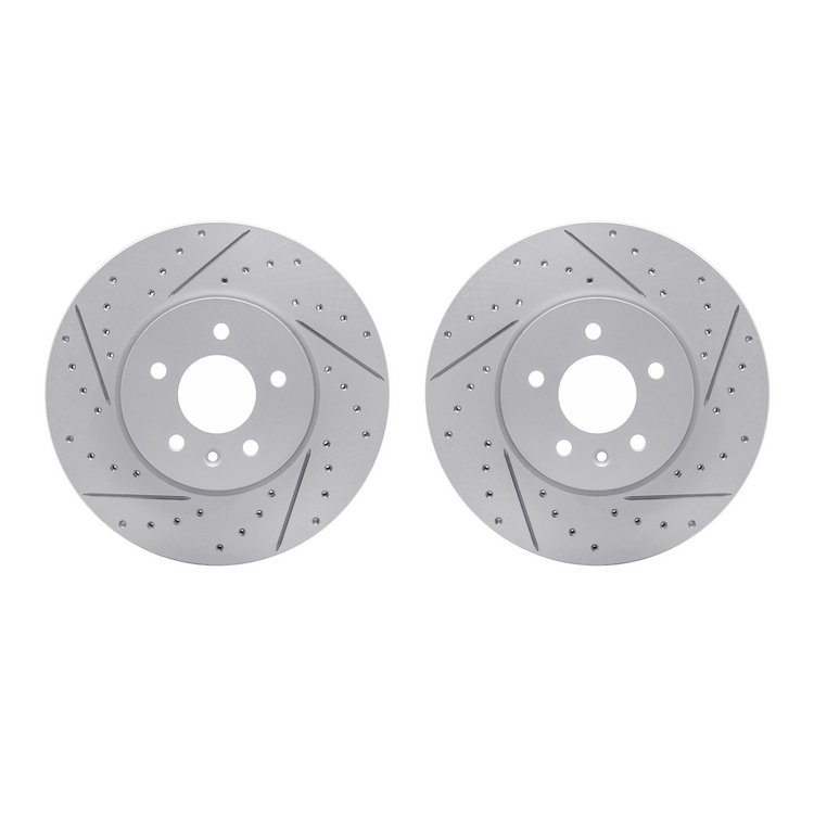 2002-46005 Geoperformance Drilled/Slotted Brake Rotors, Fits Select GM, Position: Front