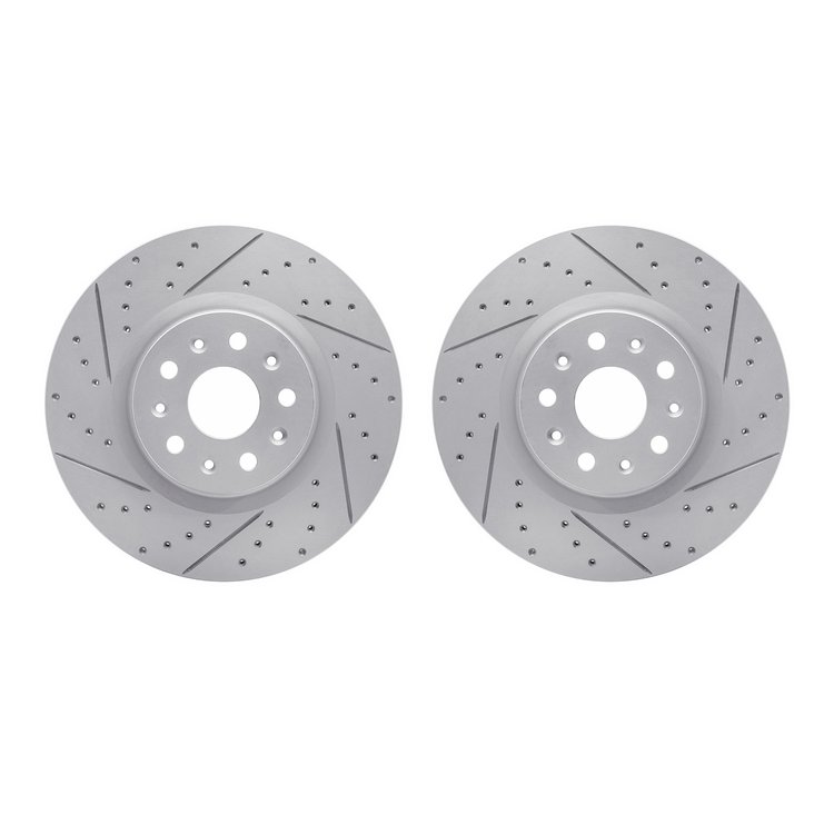 2002-46008 Geoperformance Drilled/Slotted Brake Rotors, Fits Select GM, Position: Front