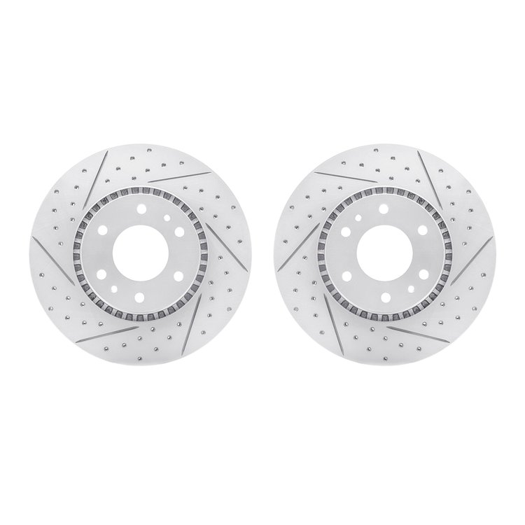 2002-48003 Geoperformance Drilled/Slotted Brake Rotors, 2002-2009 GM, Position: Front
