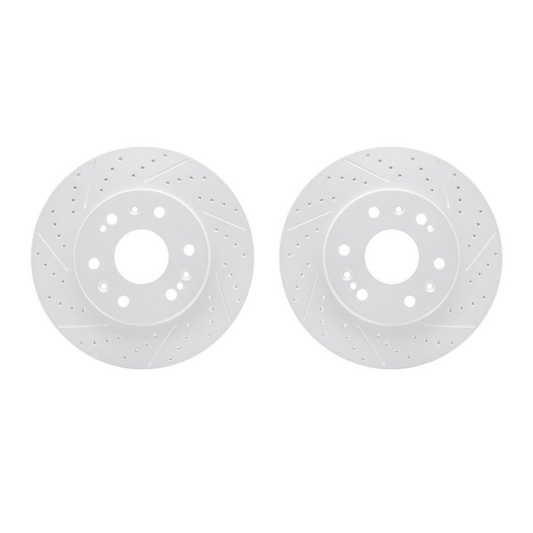 2002-48009 Geoperformance Drilled/Slotted Brake Rotors, 2005-2020 GM, Position: Front