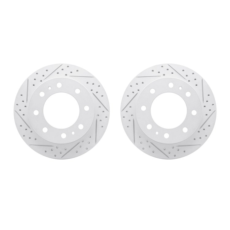 2002-48012 Geoperformance Drilled/Slotted Brake Rotors, Fits Select GM, Position: Front