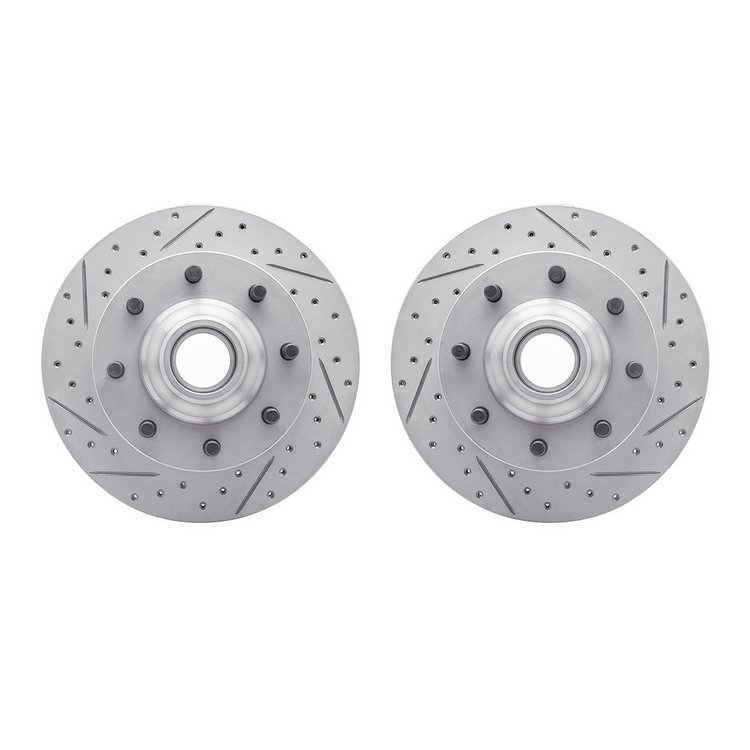 2002-48017 Geoperformance Drilled/Slotted Brake Rotors, 1971-1995 GM, Position: Front