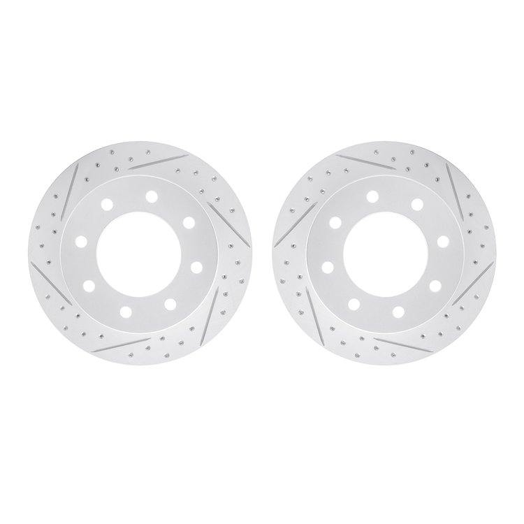 2002-48038 Geoperformance Drilled/Slotted Brake Rotors, Fits Select GM, Position: Rear