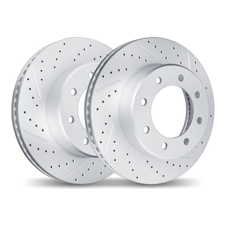 2002-54018 Geoperformance Drilled/Slotted Brake Rotors, Fits Select Ford/Lincoln/Mercury/Mazda, Position: Front