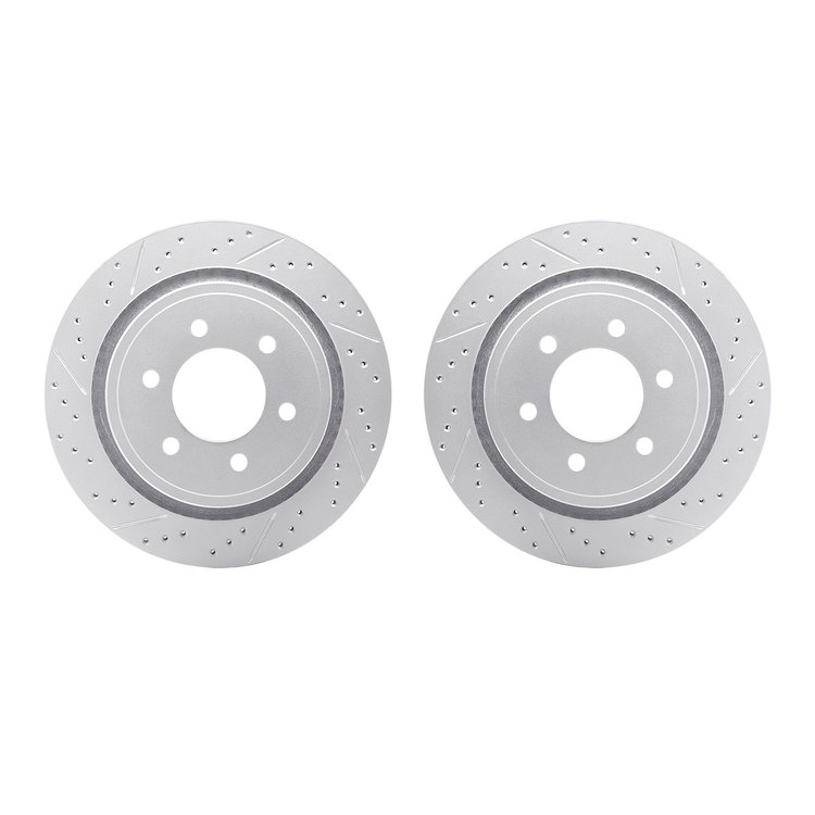 2002-54148 Geoperformance Drilled/Slotted Brake Rotors, 2012-2020 Ford/Lincoln/Mercury/Mazda, Position: Rear