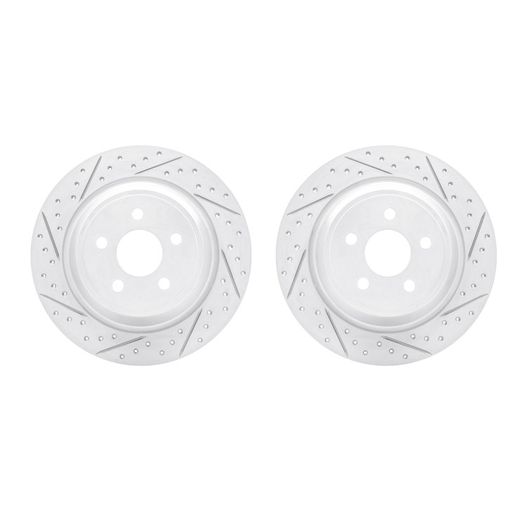 2002-55002 Geoperformance Drilled/Slotted Brake Rotors, Fits Select Ford/Lincoln/Mercury/Mazda, Position: Rear