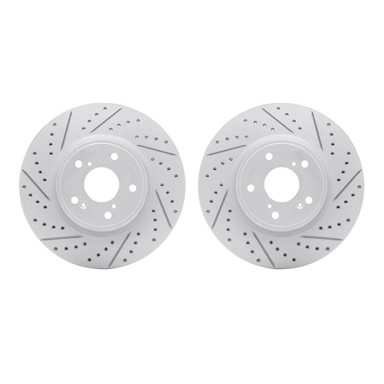 2002-58000 Geoperformance Drilled/Slotted Brake Rotors, Fits Select Acura/Honda, Position: Front