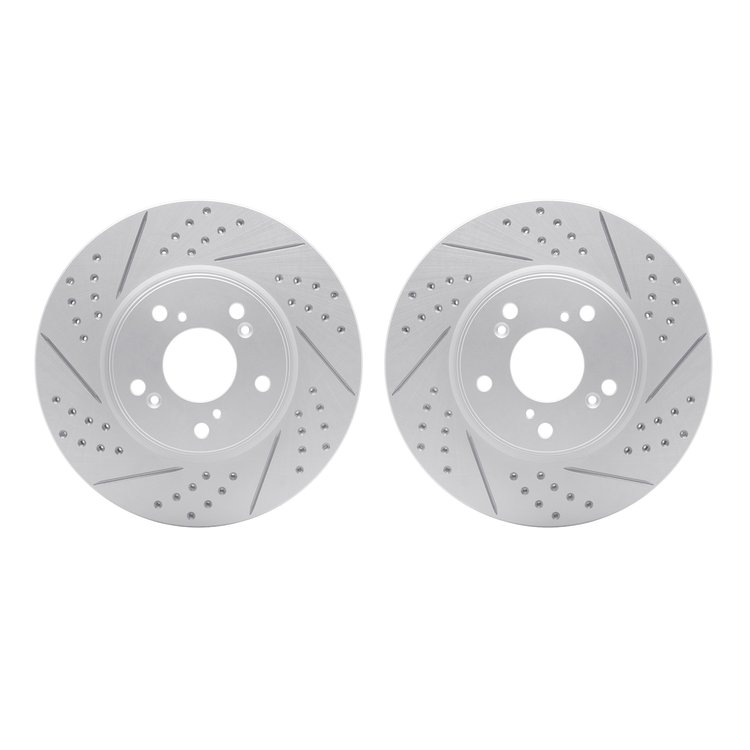 2002-59017 Geoperformance Drilled/Slotted Brake Rotors, Fits Select Acura/Honda, Position: Front