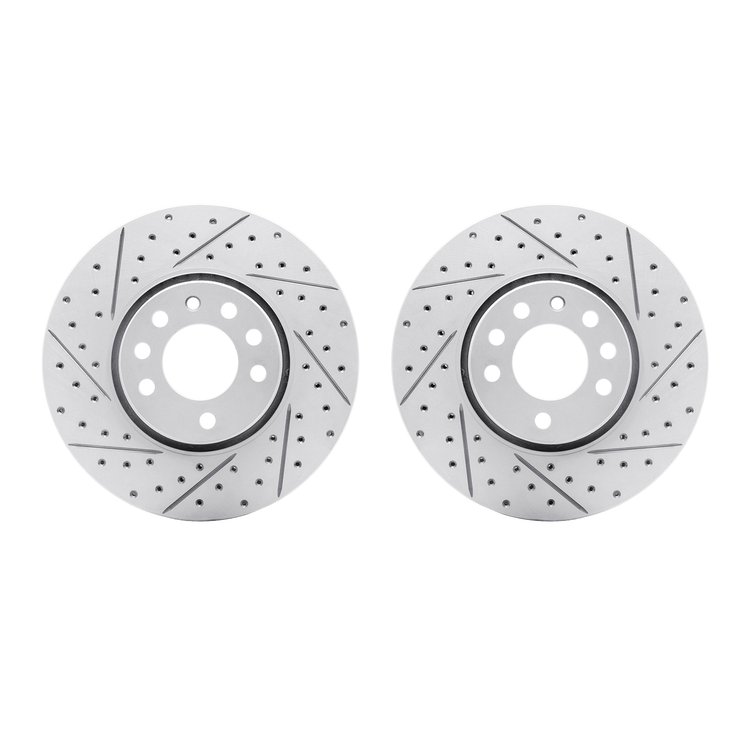 2002-65001 Geoperformance Drilled/Slotted Brake Rotors, 2003-2011 GM, Position: Front