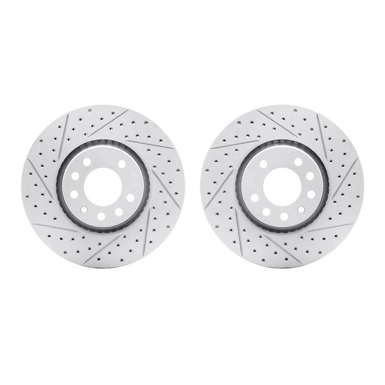 2002-65003 Geoperformance Drilled/Slotted Brake Rotors, 1999-2010 GM, Position: Front
