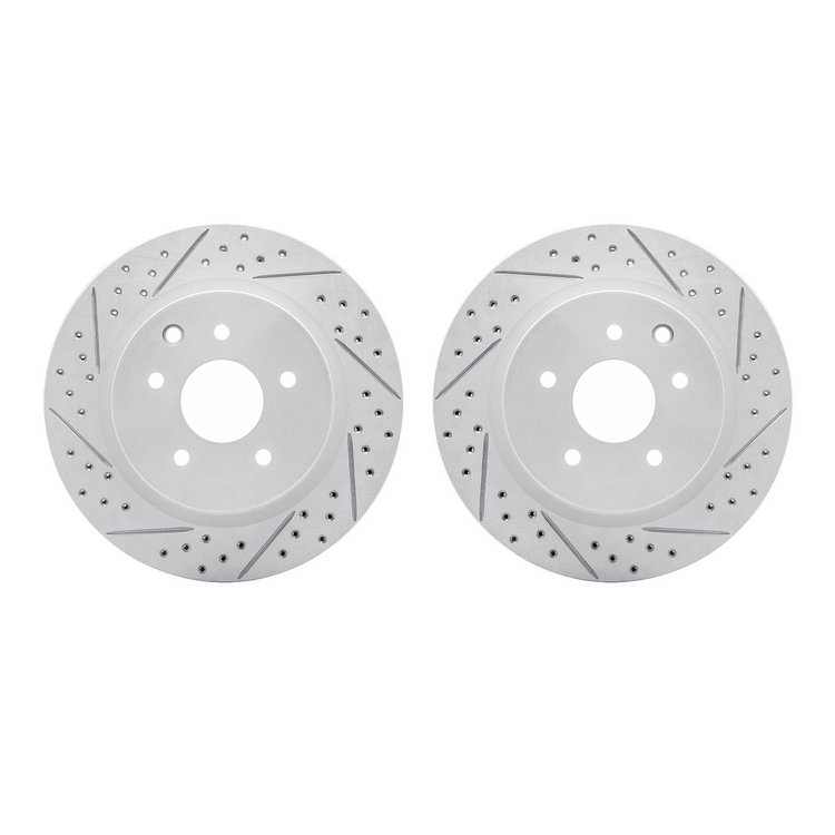 2002-67043 Geoperformance Drilled/Slotted Brake Rotors, Fits Select Infiniti/Nissan, Position: Rear
