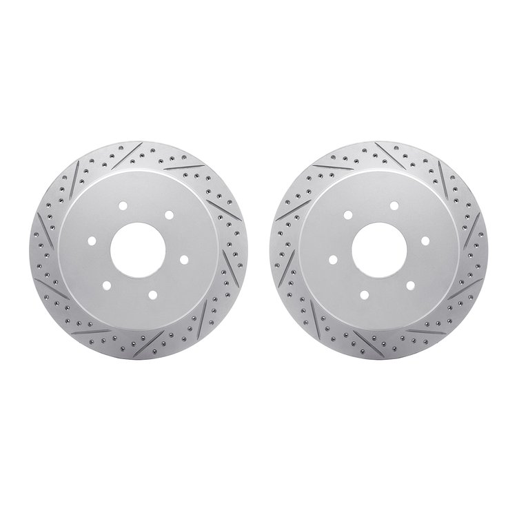 2002-67061 Geoperformance Drilled/Slotted Brake Rotors, Fits Select Infiniti/Nissan, Position: Rear