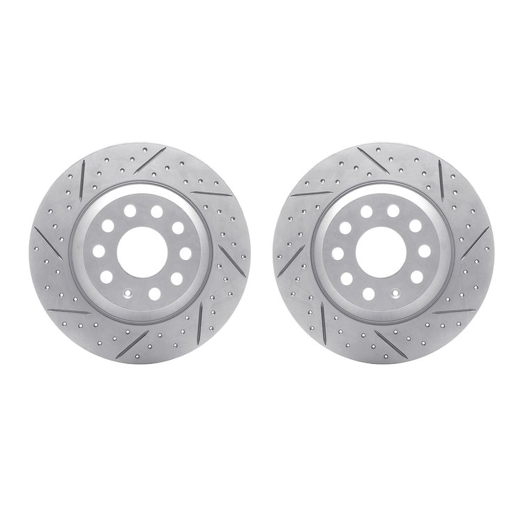 2002-73044 Geoperformance Drilled/Slotted Brake Rotors, Fits Select Audi/Volkswagen, Position: Rear