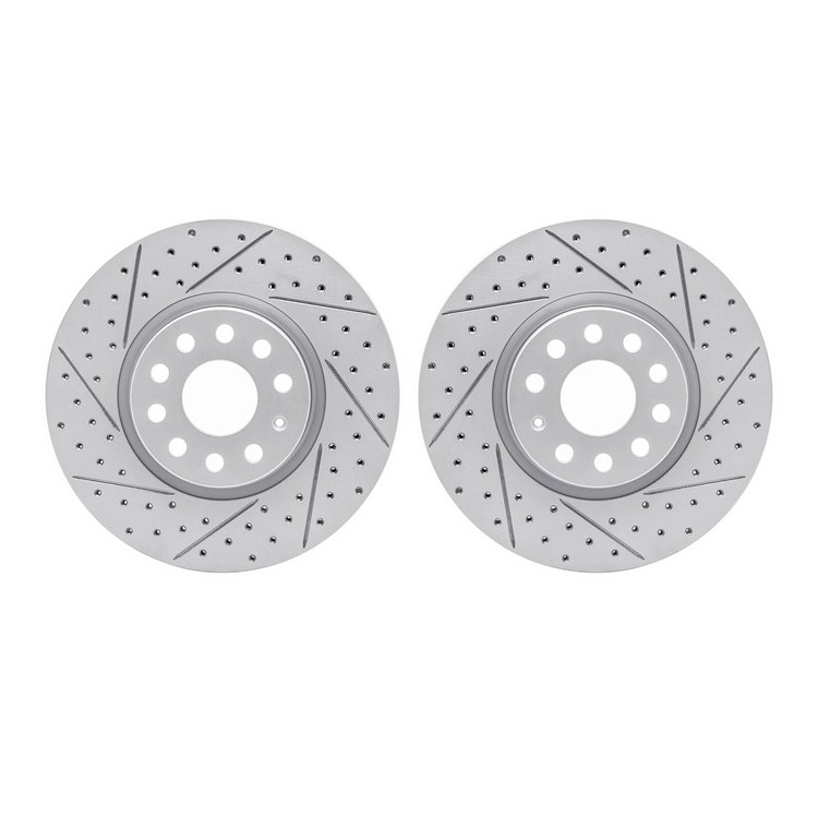 2002-74001 Geoperformance Drilled/Slotted Brake Rotors, Fits Select Multiple Makes/Models, Position: Front