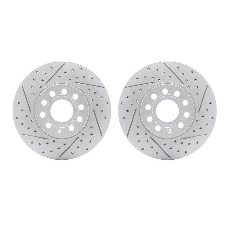 2002-74002 Geoperformance Drilled/Slotted Brake Rotors, Fits Select Audi/Volkswagen, Position: Front
