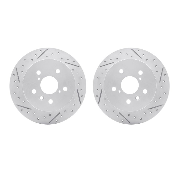 2002-76058 Geoperformance Drilled/Slotted Brake Rotors, Fits Select Lexus/Toyota/Scion, Position: Rear