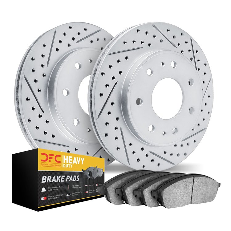 2202-99138 Geoperformance Drilled/Slotted Rotors w/Heavy-Duty Pads Kit, 2004-2011 Ford/Lincoln/Mercury/Mazda, Position: Rear